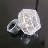 Bague lumineuse LED Nessiworld Crystal Design 3 modes Argent 3,5 x 5 cm